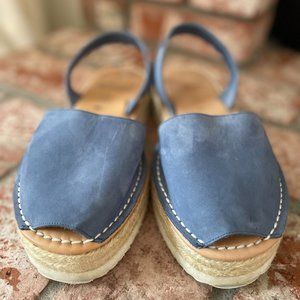 MIBO FLATFORM AVARCAS BLUE MENORCAN SANDALS
